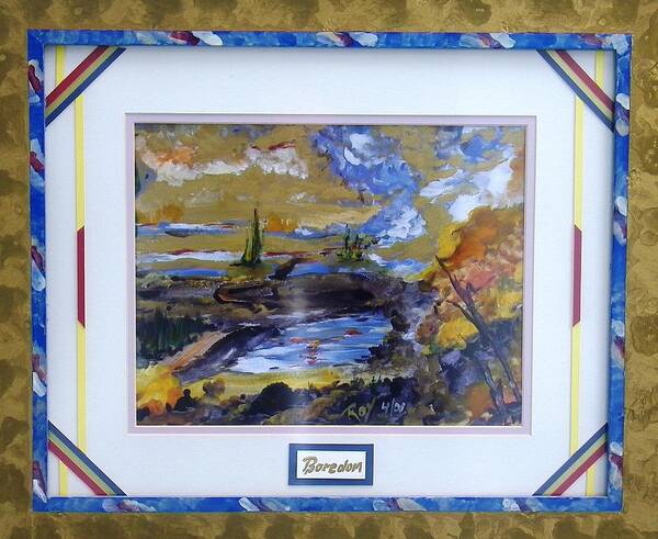 Landscape Art Print featuring the painting Boredom Framed by Ray Khalife
