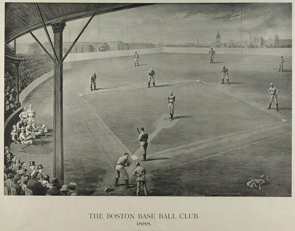 Boston Art Print featuring the drawing Boston Baseball Club 1888 by George H Hastings