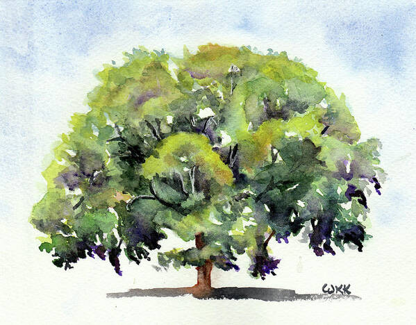 Tree Art Print featuring the painting Brazos Oak No 3 by Wendy Keeney-Kennicutt