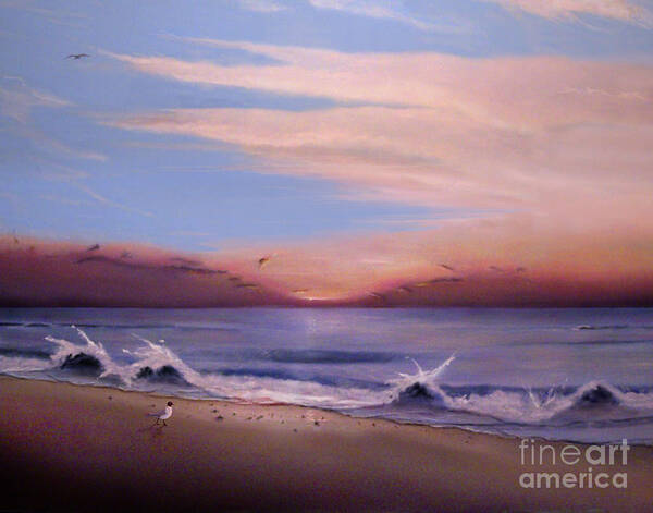 Sunrise Art Print featuring the painting Breakfast at Five Thirty by Albert Puskaric