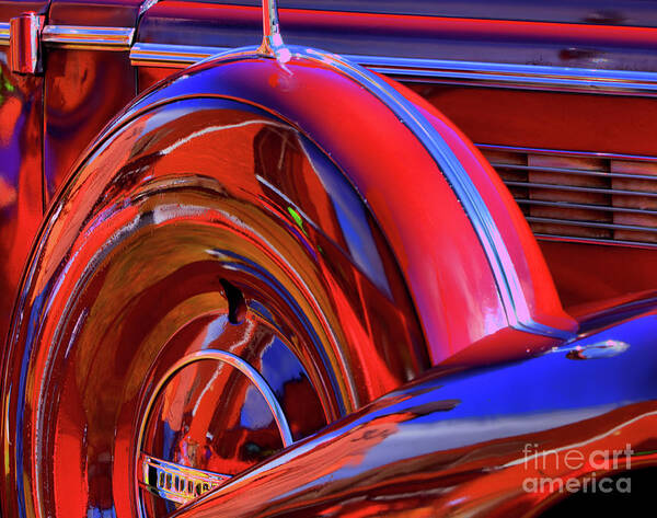 Transport Art Print featuring the photograph Buick Spare wheel holder by Stephen Melia