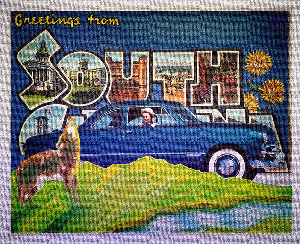 Dixie Road Trips Art Print featuring the digital art Dixie Road Trips / South Carolina by David Squibb