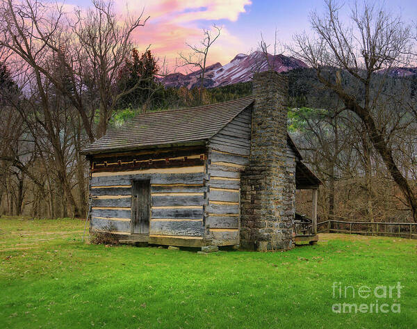 Cabin Art Print featuring the photograph Log Cabin in the Mountains by Shelia Hunt