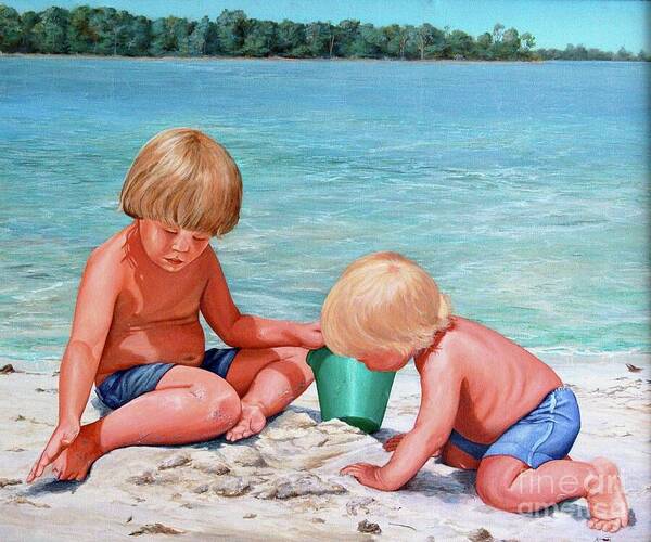Painting Art Print featuring the painting Callaway Beach by AnnaJo Vahle