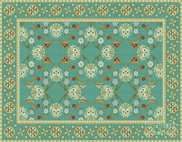 Rug Art Print featuring the digital art Carpet 32 by Mehran Akhzari