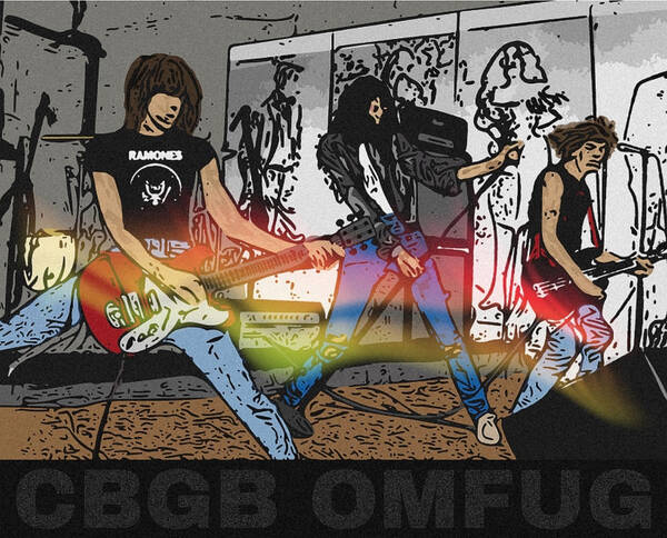 Ramones Art Print featuring the digital art Cbgb Omfug by Christina Rick