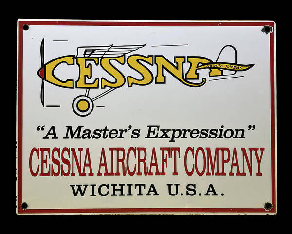 Cessna Art Print featuring the photograph Cessna Vintage aircraft sign by Flees Photos