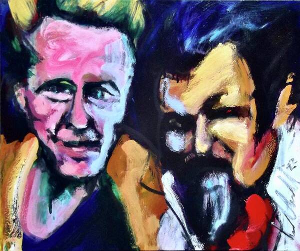 Portrait Art Print featuring the painting Christopher and Julian by Les Leffingwell