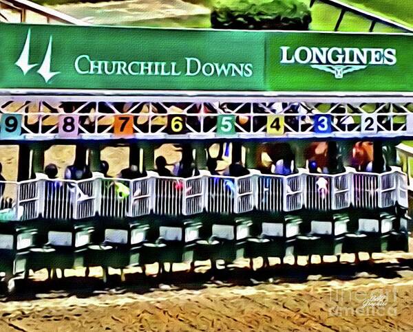 Churchill Downs Art Print featuring the digital art Churchill Downs Starting Gate by CAC Graphics