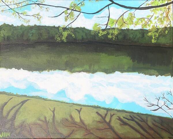  Art Print featuring the painting Collins Pond by Jam Art