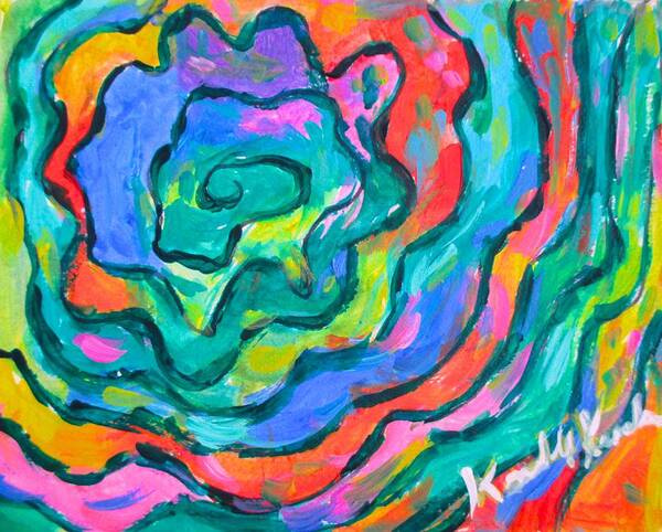 Abstract Art Print featuring the painting Color Twist by Kendall Kessler