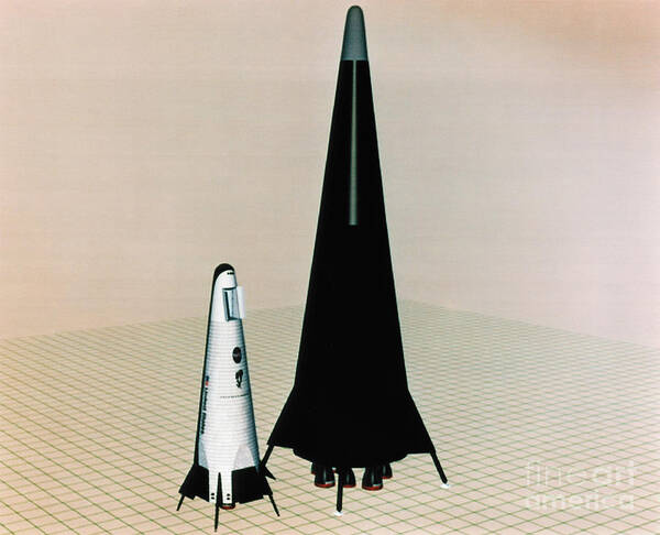 1995 Art Print featuring the drawing Conceptual Orbital Vehicles, 1995 by Granger