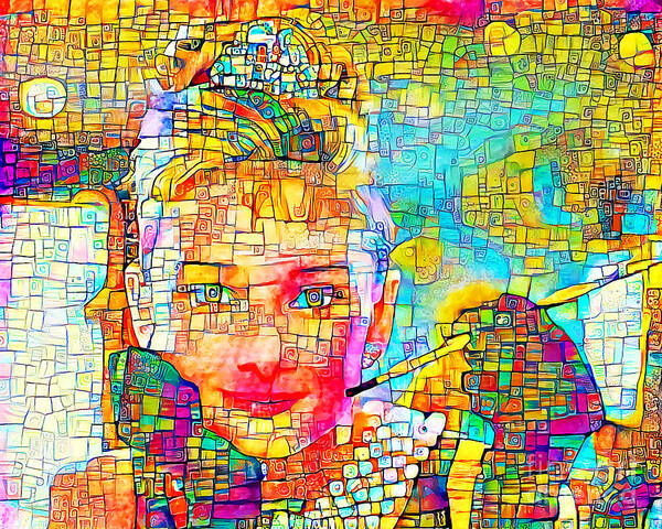 Wingsdomain Art Print featuring the photograph Contemporary Audrey Hepburn 20200921 v2 by Wingsdomain Art and Photography