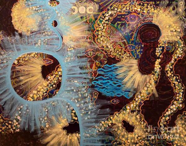 Cosmos Art Print featuring the painting Cosmos Calls by Sylvia Becker-Hill