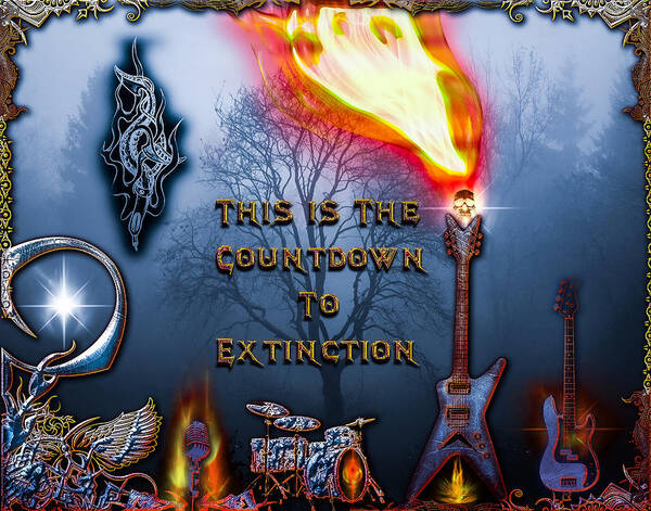 Hard Rock Music Art Print featuring the digital art Countdown to Extinction by Michael Damiani