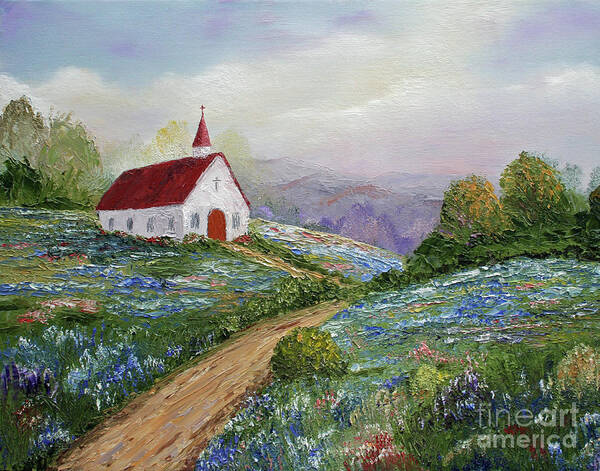 Countryside Art Print featuring the painting Countryside Church by Jimmie Bartlett