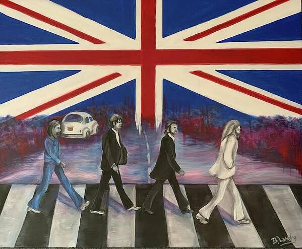 Beatles Art Print featuring the painting Crossing Abbey Road by Barbara Landry