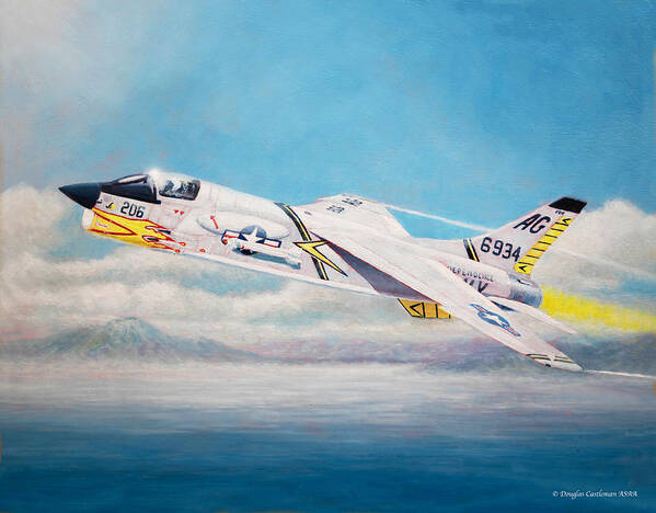 Aviation Art Print featuring the painting Crusader by Douglas Castleman