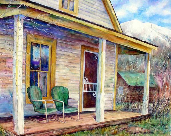 Shell Chairs Art Print featuring the painting Days Gone By by Mary Giacomini