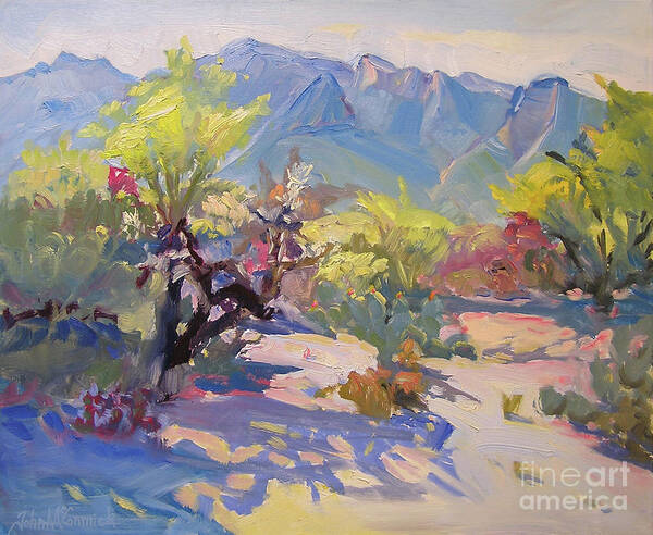 Desert Art Print featuring the painting Desert Morning, Tucson by John McCormick