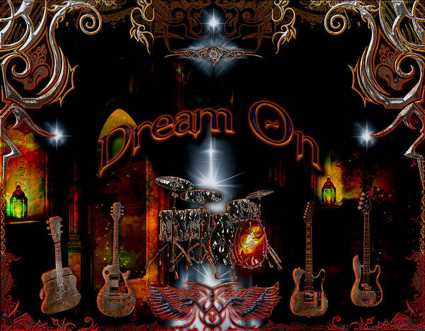 Aerosmith Art Print featuring the digital art Dream On by Michael Damiani