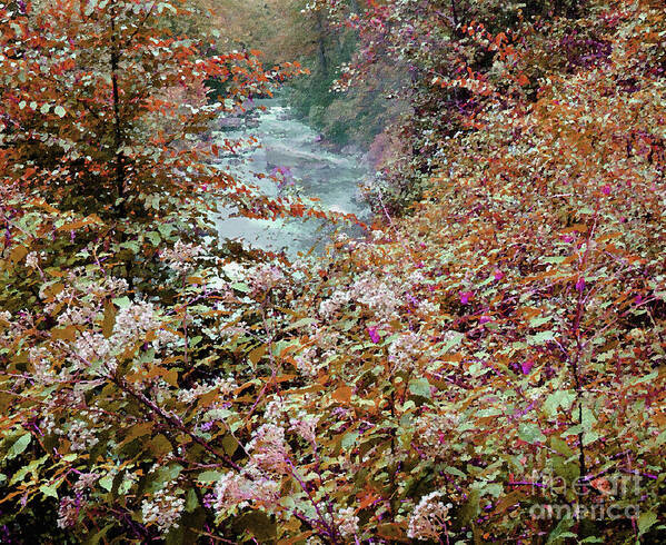 Landscape Art Print featuring the mixed media Dry Falls Autumn by Sharon Williams Eng