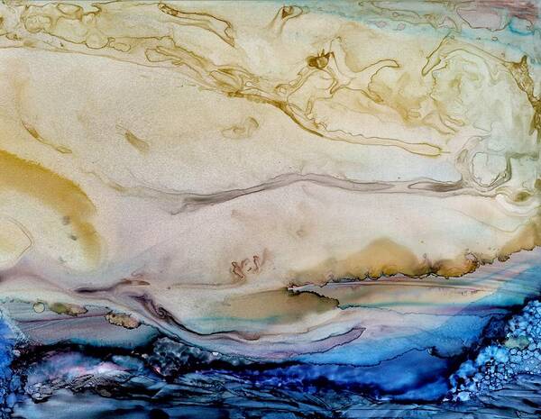 Cloud Art Print featuring the painting Dune walk by Angela Marinari