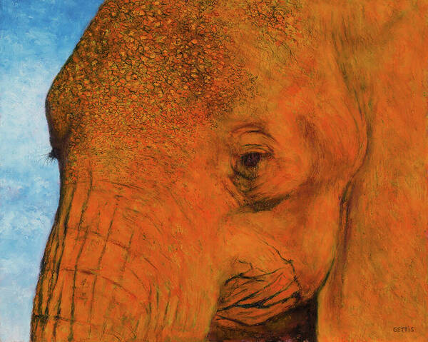 Elephant Art Print featuring the mixed media Elephant Portrait by Jeff Gettis