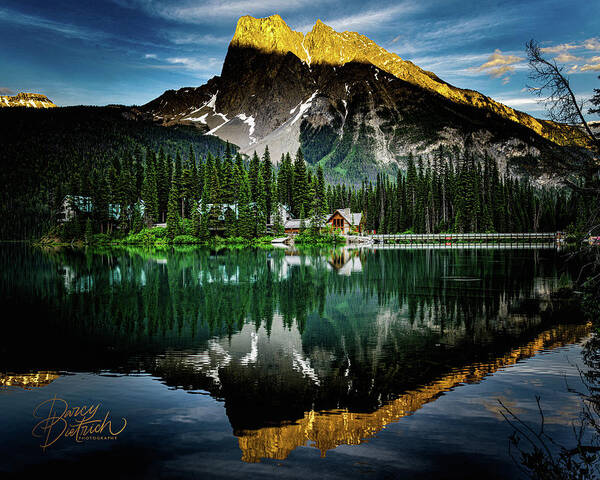 Emerald Lake Lodge  Yoho National Park B.c. Art Print featuring the photograph Emerald Lake Lodge by Darcy Dietrich