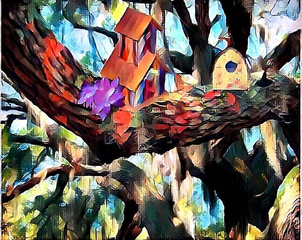  Art Print featuring the digital art Enchanted Treehouse by Christina Knight