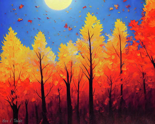 Autumn Landscape Art Print featuring the digital art Fall Is In The Air by Mark Tisdale