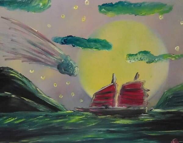 Nature Art Print featuring the painting Fateful Voyage by Andrew Blitman