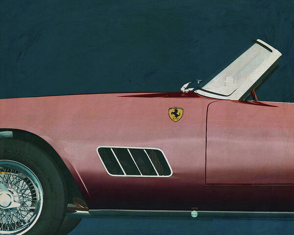 Ferrari Art Print featuring the painting Ferrari 250GT Spyder California 1960 Close up by Jan Keteleer