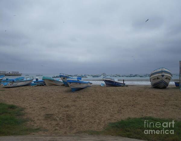 Boats Art Print featuring the photograph Fishing boats by Nancy Graham