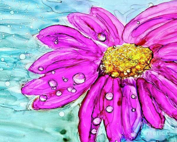 Flower Painting Art Print featuring the painting Flower Dripping with Cheer by Patty Donoghue