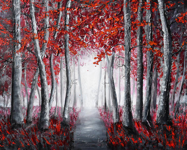 Red Poppies Art Print featuring the painting Forest of Wonder by Amanda Dagg