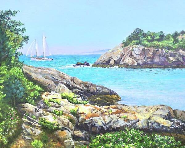 Fort Wetherill Art Print featuring the painting Fort Wetherill Jamestown RI by Patty Kay Hall