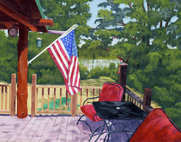 Holiday Art Print featuring the painting Fourth of July by Lynne Reichhart