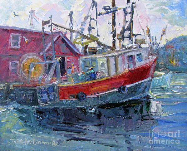 Boat Art Print featuring the painting Fresh Fish, Gloucester by John McCormick