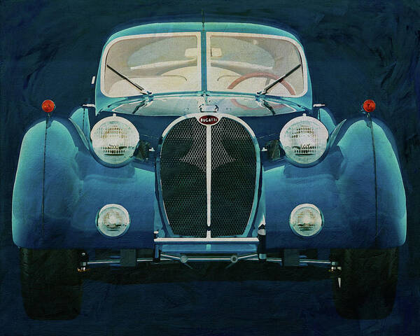 Bugatti Art Print featuring the painting Front of a Bugatti 57-SC Atlantic 1938 by Jan Keteleer