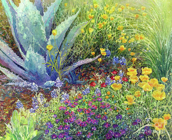 Garden Art Print featuring the painting Gardener's Delight by Hailey E Herrera