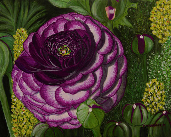 Floral Art Print featuring the painting Garnet Punch by Donna Manaraze