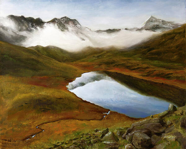 Glacial Art Print featuring the painting Glacial Lake by Hone Williams