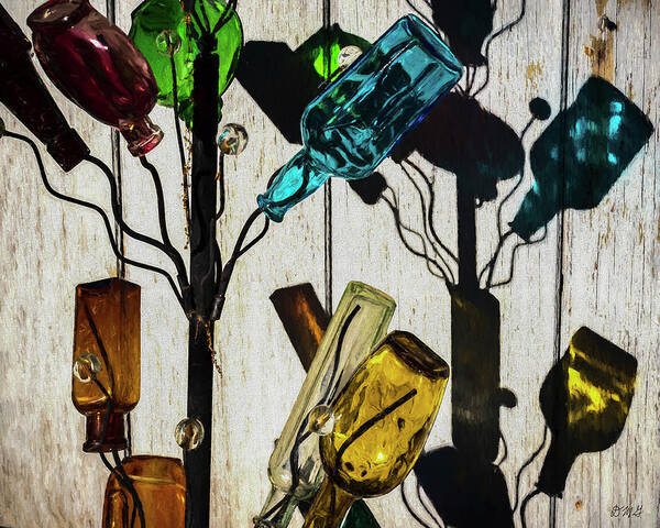 Black Art Print featuring the photograph Glass Bottles Color Painterly by David Gordon