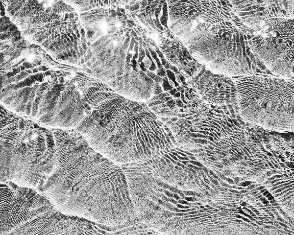 Water Ripples Art Print featuring the photograph Glimmer Black and White by Lupen Grainne