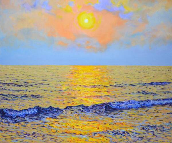 Buy A Painting Art Print featuring the painting 	Golden sunset by Iryna Kastsova