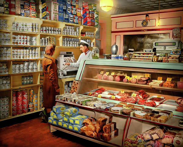 Provincetown Art Print featuring the photograph Grocery - Provincetown, MA - Anybody's deli 1942 by Mike Savad