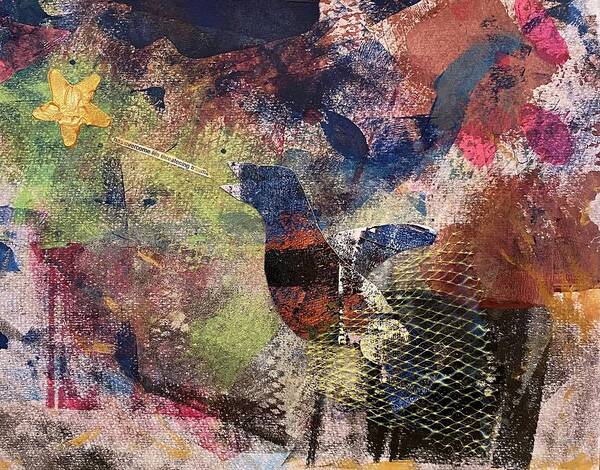 Abstract Art Print featuring the mixed media Has Overcome by Anjel B Hartwell