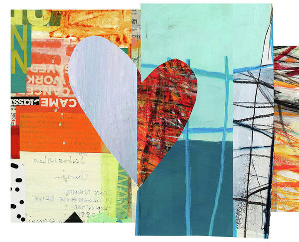Abstract Art Art Print featuring the digital art Heart Collage #69 by Jane Davies