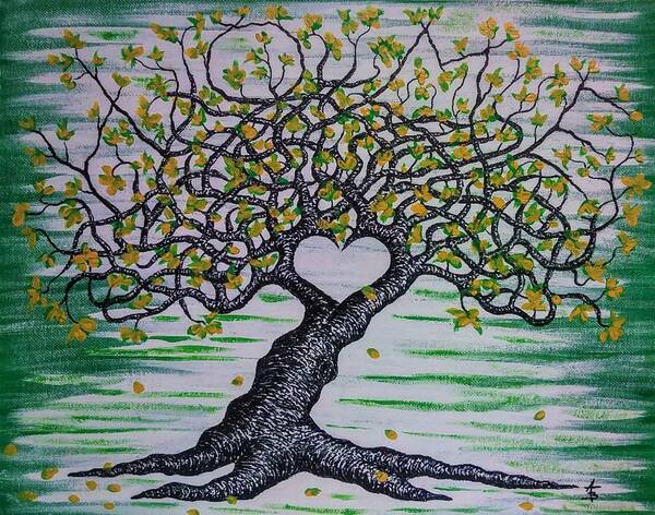 Home Art Print featuring the drawing Home Love Tree by Aaron Bombalicki